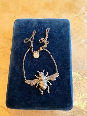 Larissa Loden burnished silver Bee Pendant Necklace